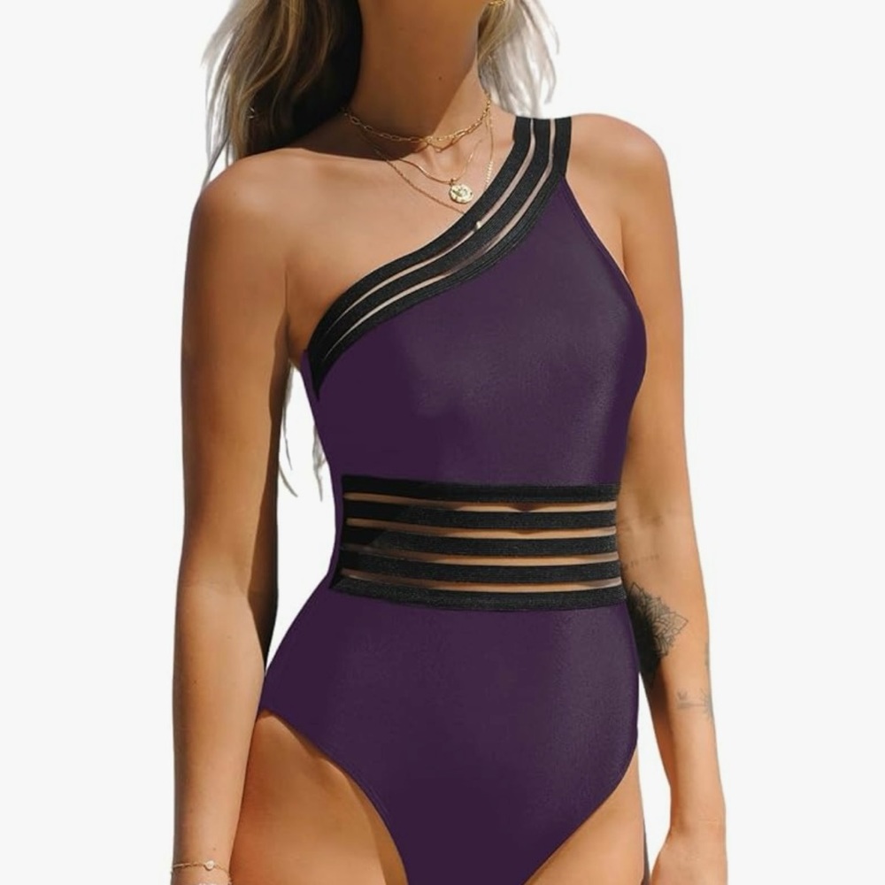 CUPSHE Women's One Piece Swimsuit One Shoulder Asymmetrical